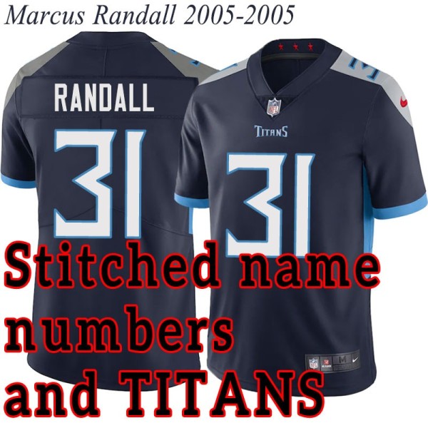 Navy Home Marcus Randall Jersey Tennessee Titans #31