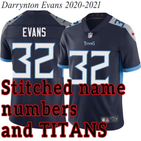Navy Home Darrynton Evans Jersey Tennessee Titans #32