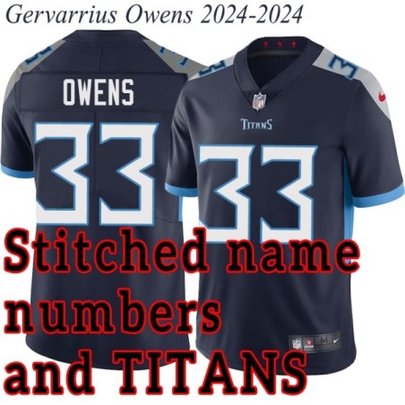 Navy Home Gervarrius Owens Jersey Tennessee Titans #33