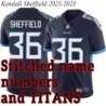Navy Home Kendall Sheffield Jersey Tennessee Titans #36