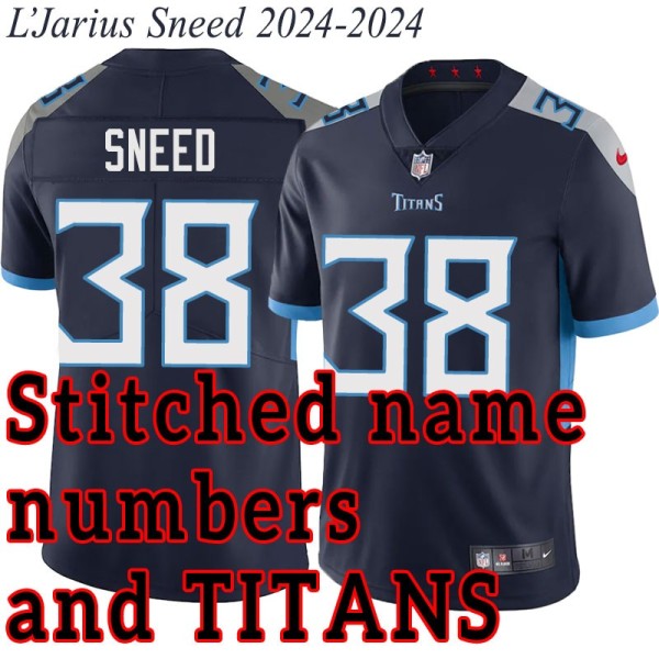 Navy Home L'Jarius Sneed Jersey Tennessee Titans #38