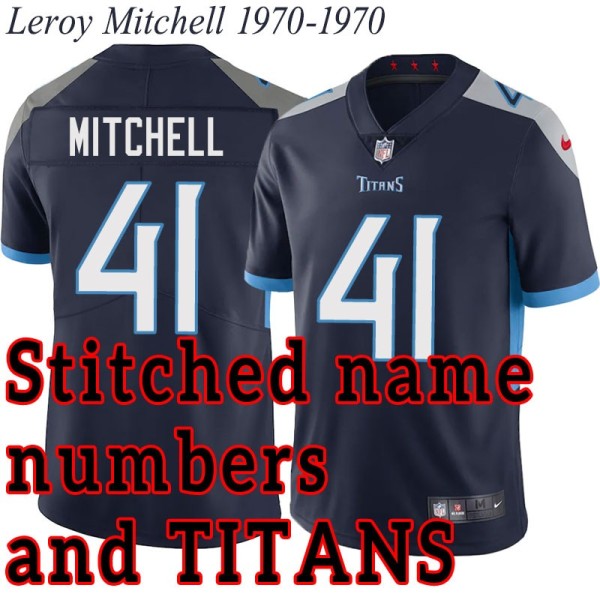 Navy Home Leroy Mitchell Jersey Tennessee Titans #41