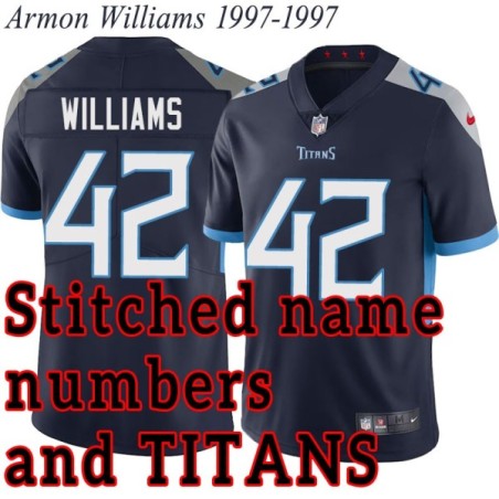 Navy Home Armon Williams Jersey Tennessee Titans #42