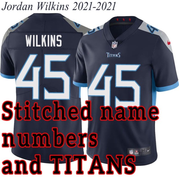 Navy Home Jordan Wilkins Jersey Tennessee Titans #45
