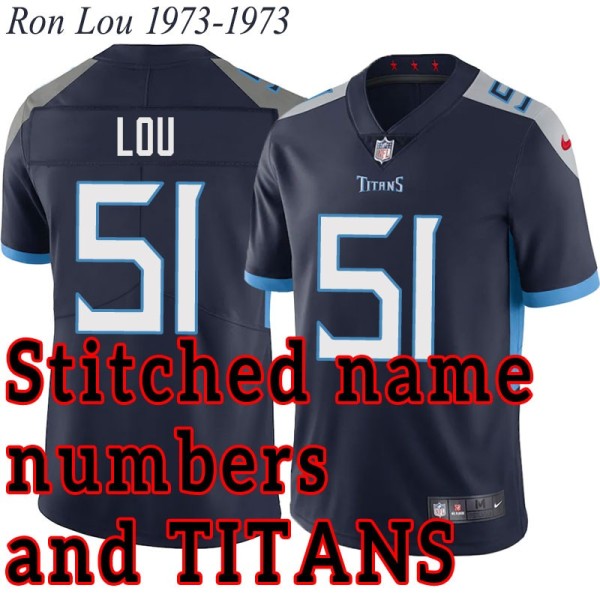 Navy Home Ron Lou Jersey Tennessee Titans #51