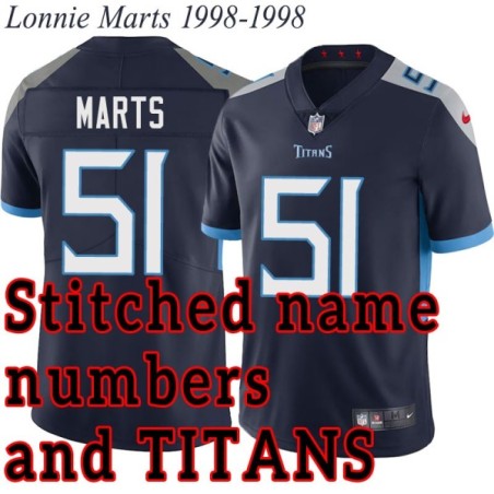 Navy Home Lonnie Marts Jersey Tennessee Titans #51