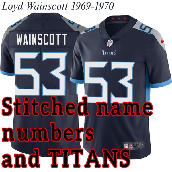 Navy Home Loyd Wainscott Jersey Tennessee Titans #53