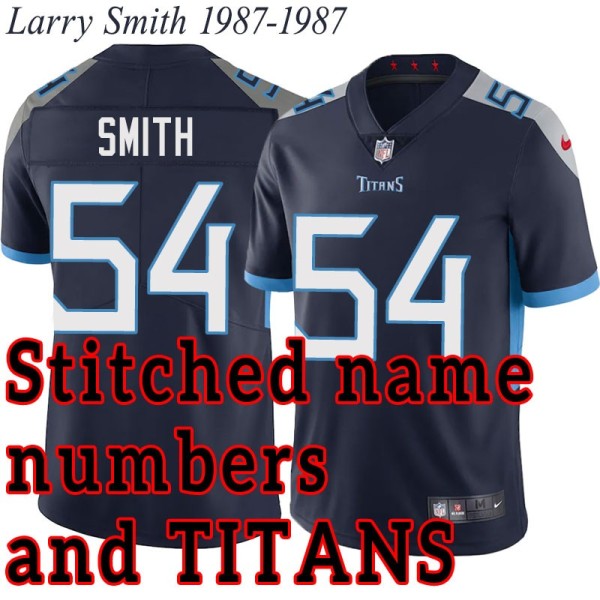 Navy Home Larry Smith Jersey Tennessee Titans #54