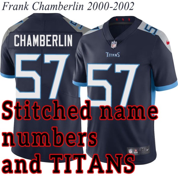 Navy Home Frank Chamberlin Jersey Tennessee Titans #57