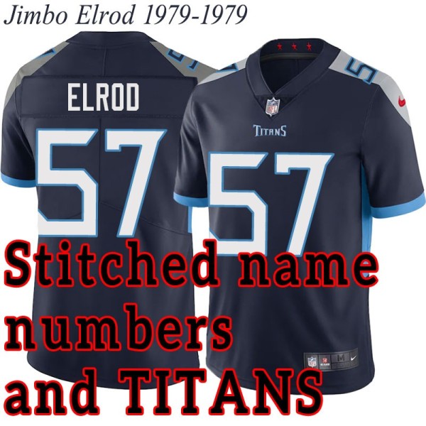 Navy Home Jimbo Elrod Jersey Tennessee Titans #57
