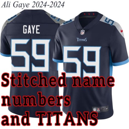 Navy Home Ali Gaye Jersey Tennessee Titans #59