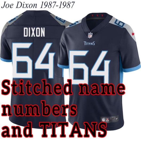 Navy Home Joe Dixon Jersey Tennessee Titans #64