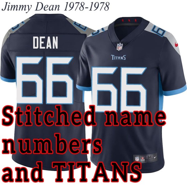 Navy Home Jimmy Dean Jersey Tennessee Titans #66