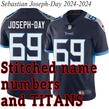 Navy Home Sebastian Joseph-Day Jersey Tennessee Titans #69