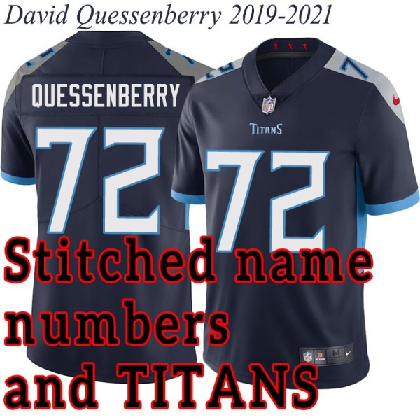 Navy Home David Quessenberry Jersey Tennessee Titans #72