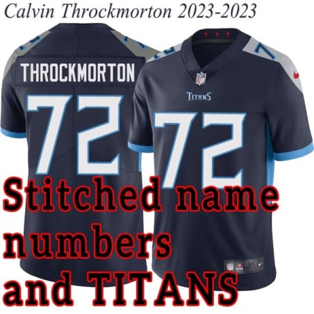 Navy Home Calvin Throckmorton Jersey Tennessee Titans #72