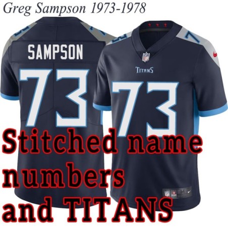 Navy Home Greg Sampson Jersey Tennessee Titans #73
