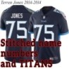 Navy Home Terren Jones Jersey Tennessee Titans #75