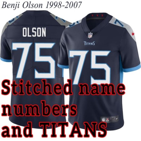Navy Home Benji Olson Jersey Tennessee Titans #75