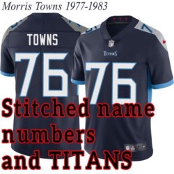 Navy Home Morris Towns Jersey Tennessee Titans #76