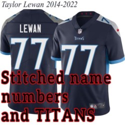 Navy Home Taylor Lewan Jersey Tennessee Titans #77