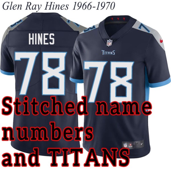 Navy Home Glen Ray Hines Jersey Tennessee Titans #78