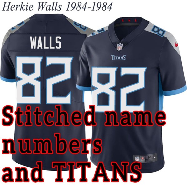 Navy Home Herkie Walls Jersey Tennessee Titans #82