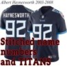 Navy Home Albert Haynesworth Jersey Tennessee Titans #92