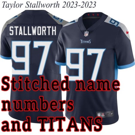 Navy Home Taylor Stallworth Jersey Tennessee Titans #97