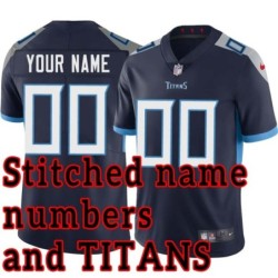 Navy Home Customized Stitched Tennessee Titans Custom Jersey ANY NAME / NUMBER / PATCH