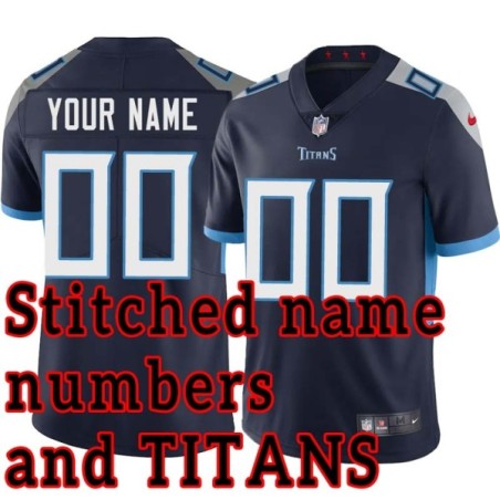 Navy Home Customized Stitched Tennessee Titans Custom Jersey ANY NAME / NUMBER / PATCH