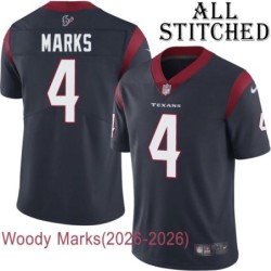 Navy Home Embroidered Woody Marks Jersey Houston Texans #4 Stitched Jerseys