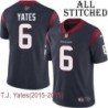 Navy Home Embroidered T.J. Yates Jersey Houston Texans #6 Stitched Jerseys