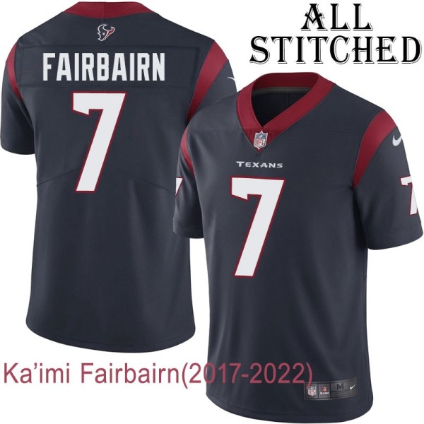 Navy Home Embroidered Ka'imi Fairbairn Jersey Houston Texans #7 Stitched Jerseys