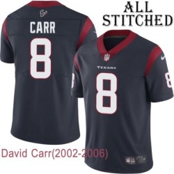 Navy Home Embroidered David Carr Jersey Houston Texans #8 Stitched Jerseys
