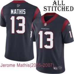 Navy Home Embroidered Jerome Mathis Jersey Houston Texans #13 Stitched Jerseys