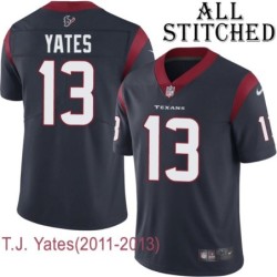 Navy Home Embroidered T.J. Yates Jersey Houston Texans #13 Stitched Jerseys