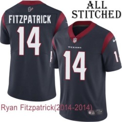 Navy Home Embroidered Ryan Fitzpatrick Jersey Houston Texans #14 Stitched Jerseys