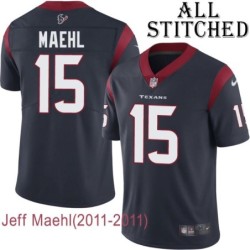 Navy Home Embroidered Jeff Maehl Jersey Houston Texans #15 Stitched Jerseys