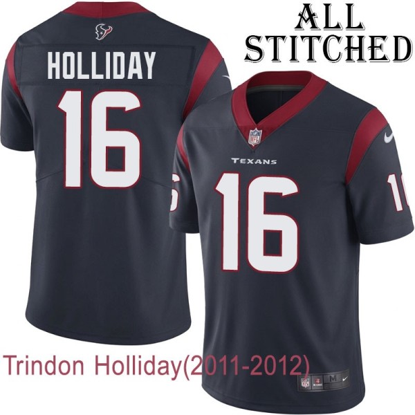 Navy Home Embroidered Trindon Holliday Jersey Houston Texans #16 Stitched Jerseys