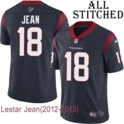Navy Home Embroidered Lestar Jean Jersey Houston Texans #18 Stitched Jerseys