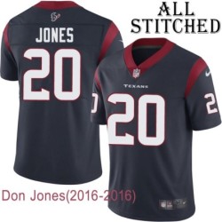 Navy Home Embroidered Don Jones Jersey Houston Texans #20 Stitched Jerseys