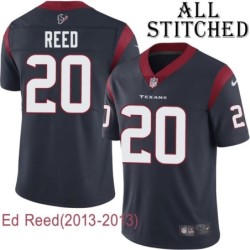 Navy Home Embroidered Ed Reed Jersey Houston Texans #20 Stitched Jerseys