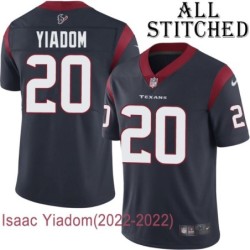 Navy Home Embroidered Isaac Yiadom Jersey Houston Texans #20 Stitched Jerseys
