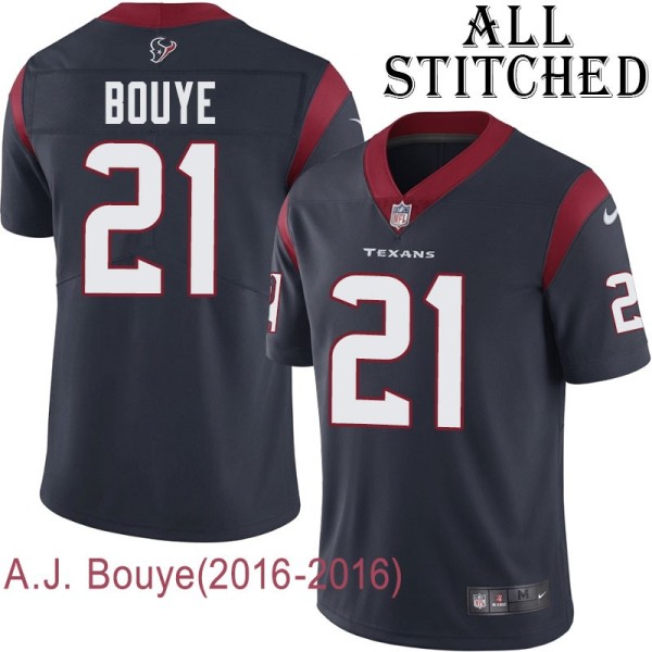 Navy Home Embroidered A.J. Bouye Jersey Houston Texans #21 Stitched Jerseys