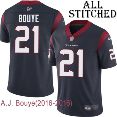 Navy Home Embroidered A.J. Bouye Jersey Houston Texans #21 Stitched Jerseys