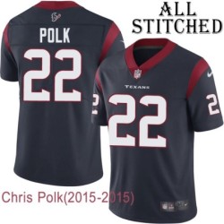 Navy Home Embroidered Chris Polk Jersey Houston Texans #22 Stitched Jerseys