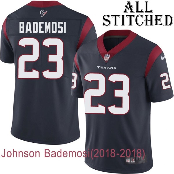 Navy Home Embroidered Johnson Bademosi Jersey Houston Texans #23 Stitched Jerseys