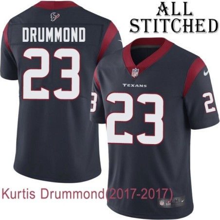 Navy Home Embroidered Kurtis Drummond Jersey Houston Texans #23 Stitched Jerseys
