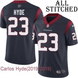 Navy Home Embroidered Carlos Hyde Jersey Houston Texans #23 Stitched Jerseys